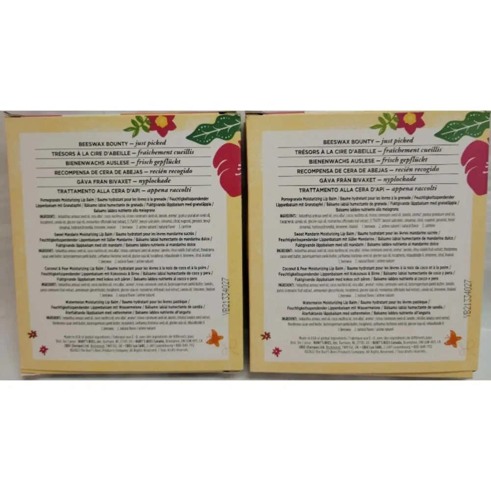 2 Packs Burt’s Bees Just Picked Lip Balm 4ct per Gift Set Spring Shower Favor